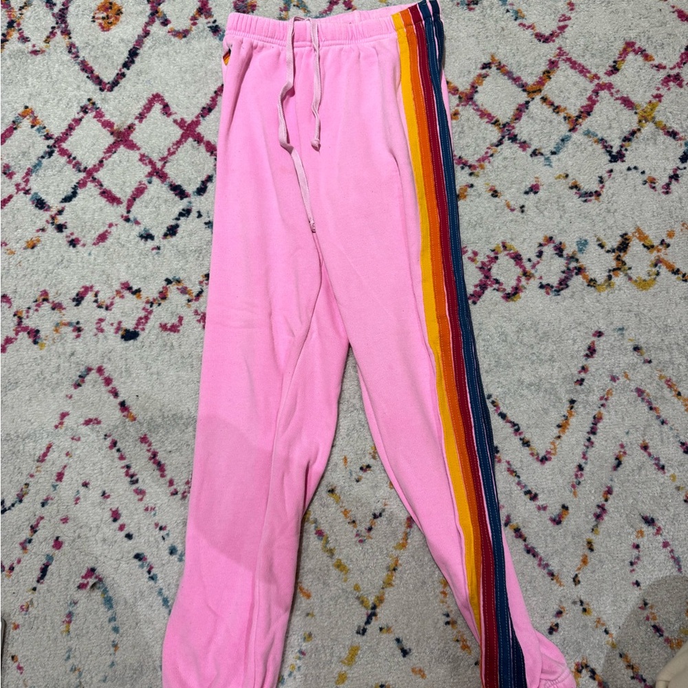 Pink aviator nation sweatpants size small